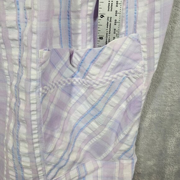 Croft & Barrow Robe night gown Womens XL Zip Pockets crinkle embroidered granny - Picture 7 of 15